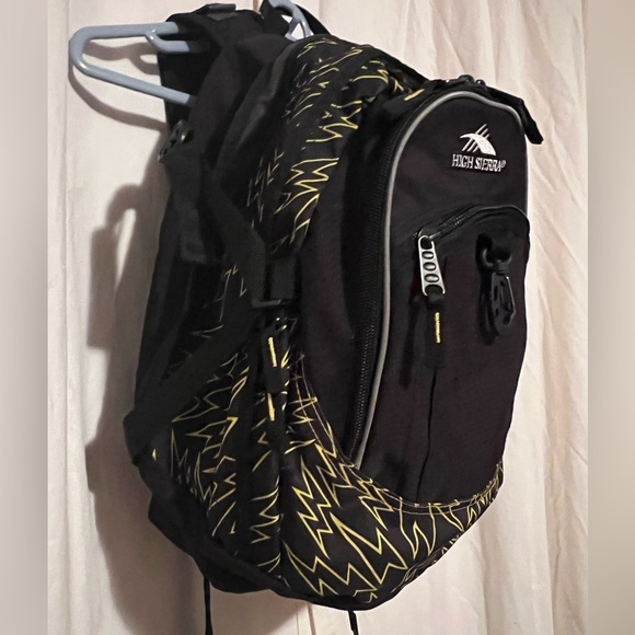 EUC High Sierra Fatboy Backpack Black & Yellow - Picture 3 of 8